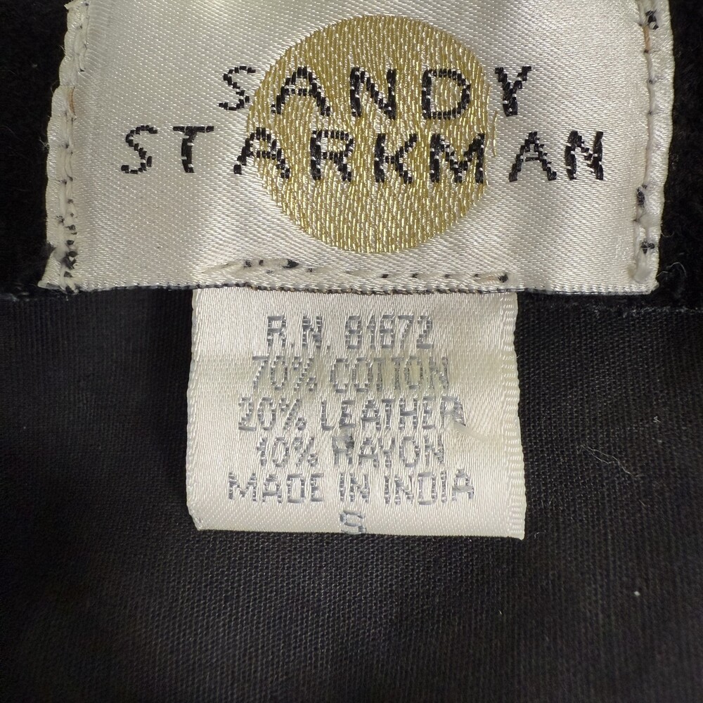 Vintage SANDY STARKMAN Jacket Leather Patchwork Embellished Artwear Black Size S - Picture 4 of 14